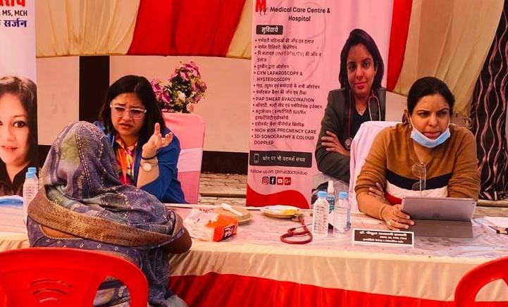 सेमरी चौराहा पर लगा निःशुल्क स्वास्थ्य शिविर, 150 से अधिक लोगों ने कराई जांच