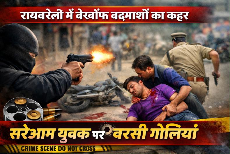 रायबरेली में बेखौफ बदमाशों का कहर, सरेआम युवक पर बरसी गोलियां