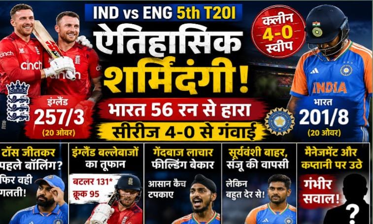 शर्मनाक! इंग्लैंड ने टीम इंडिया का किया क्लीन स्वीप, इतिहास में पहली बार नंबर-1 टीम को मिली ऐसी शर्मिंदगी